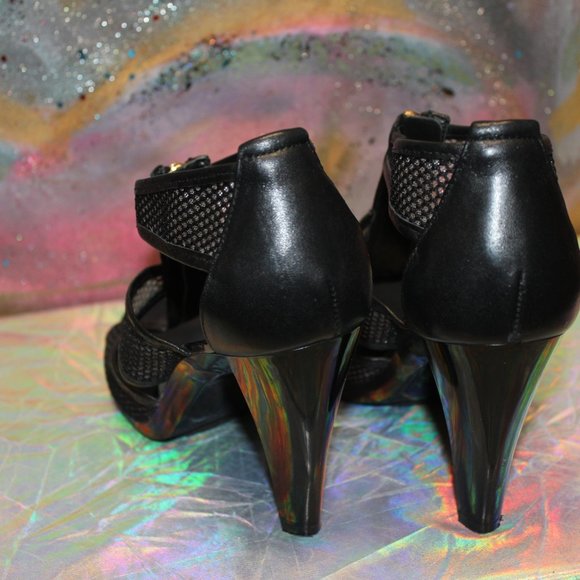 MICHAEL KORS BLACK ZIPPER HEELS - Picture 4 of 5